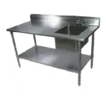 John Boos EPT6R5-3048SSK-R, Work Table, with Prep Sink(s)